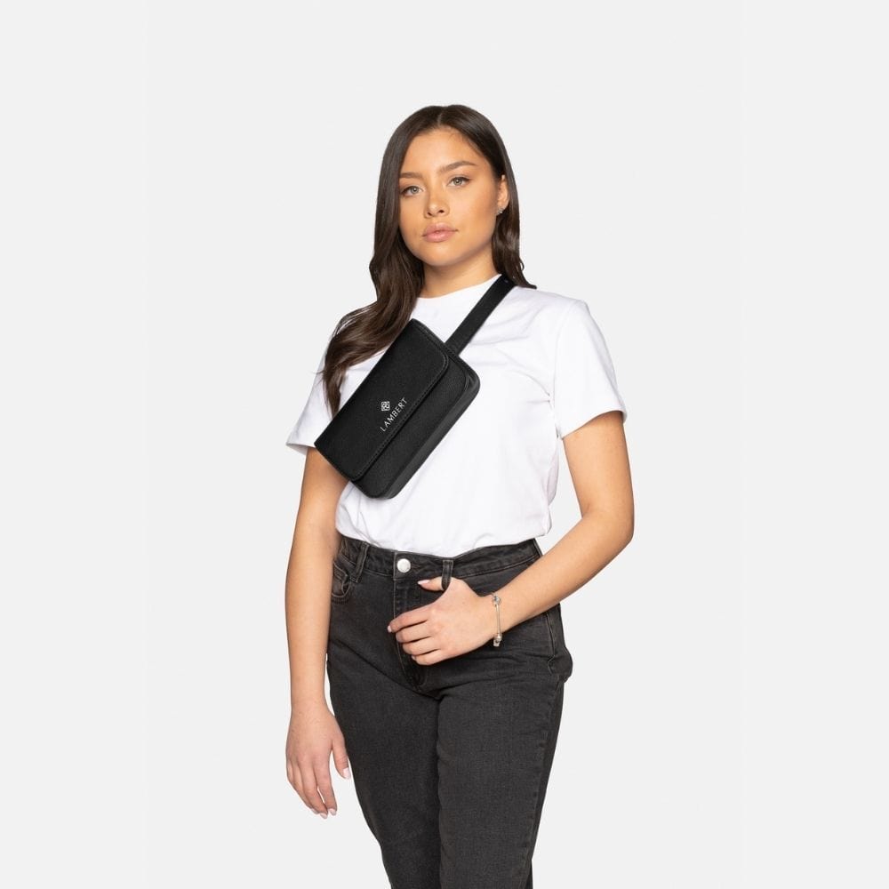Le Gabrielle - Sac à main 3-en-1 en cuir vegan noir