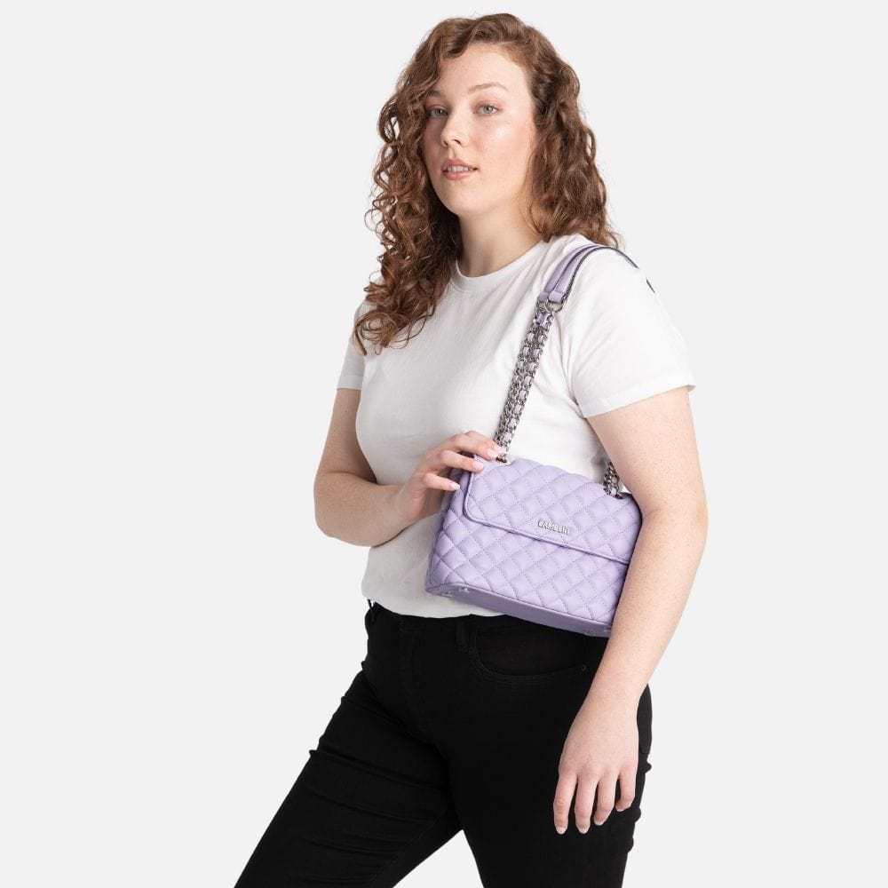 Le Penelope - Sac à main 2-en-1 en cuir vegan lavender