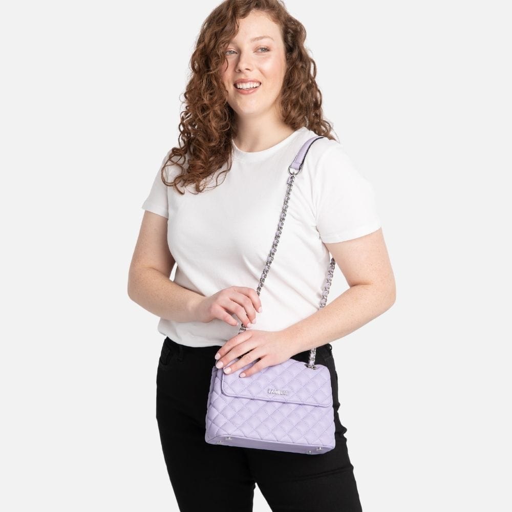 Le Penelope - Sac à main 2-en-1 en cuir vegan lavender