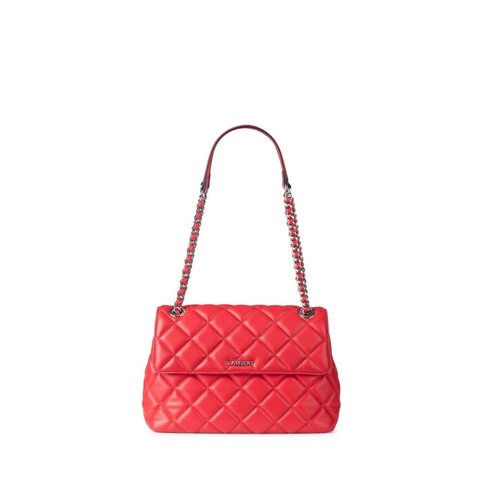 Le Sofia - Sac à main 2-en-1 matelassé en cuir vegan cherry