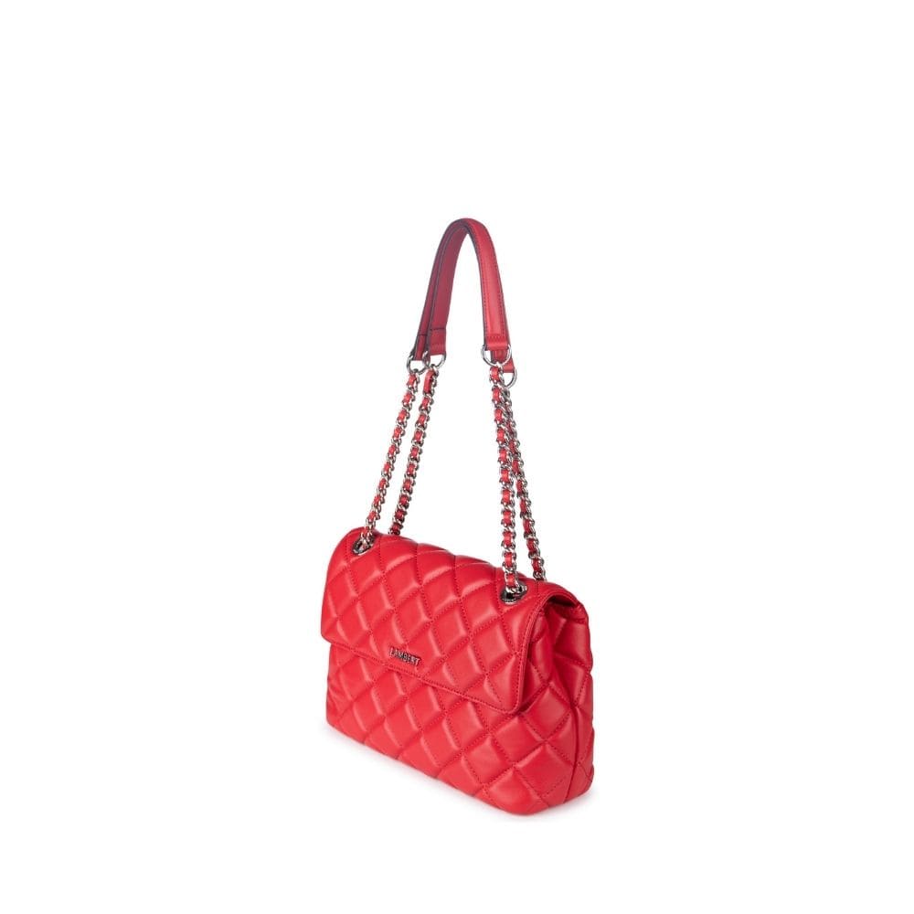 Le Sofia - Sac à main 2-en-1 matelassé en cuir vegan cherry