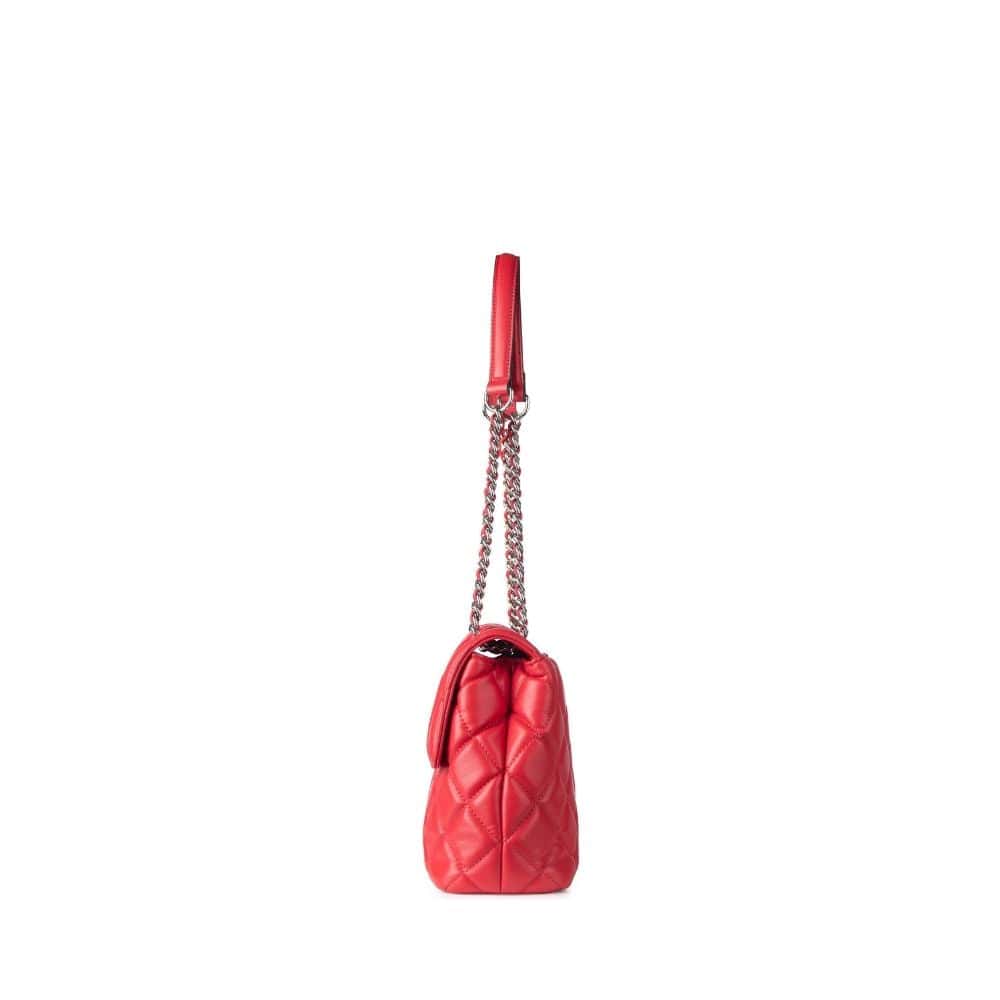 Le Sofia - Sac à main 2-en-1 matelassé en cuir vegan cherry