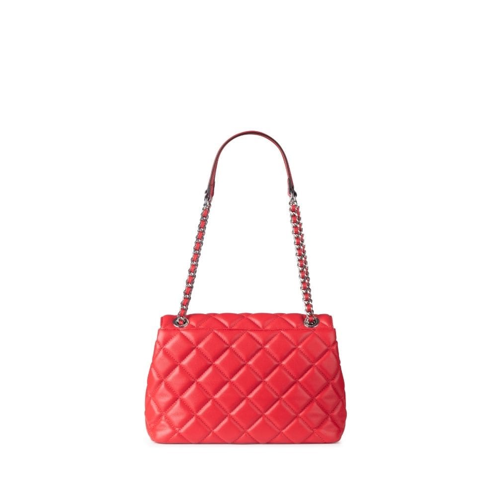 Le Sofia - Sac à main 2-en-1 matelassé en cuir vegan cherry
